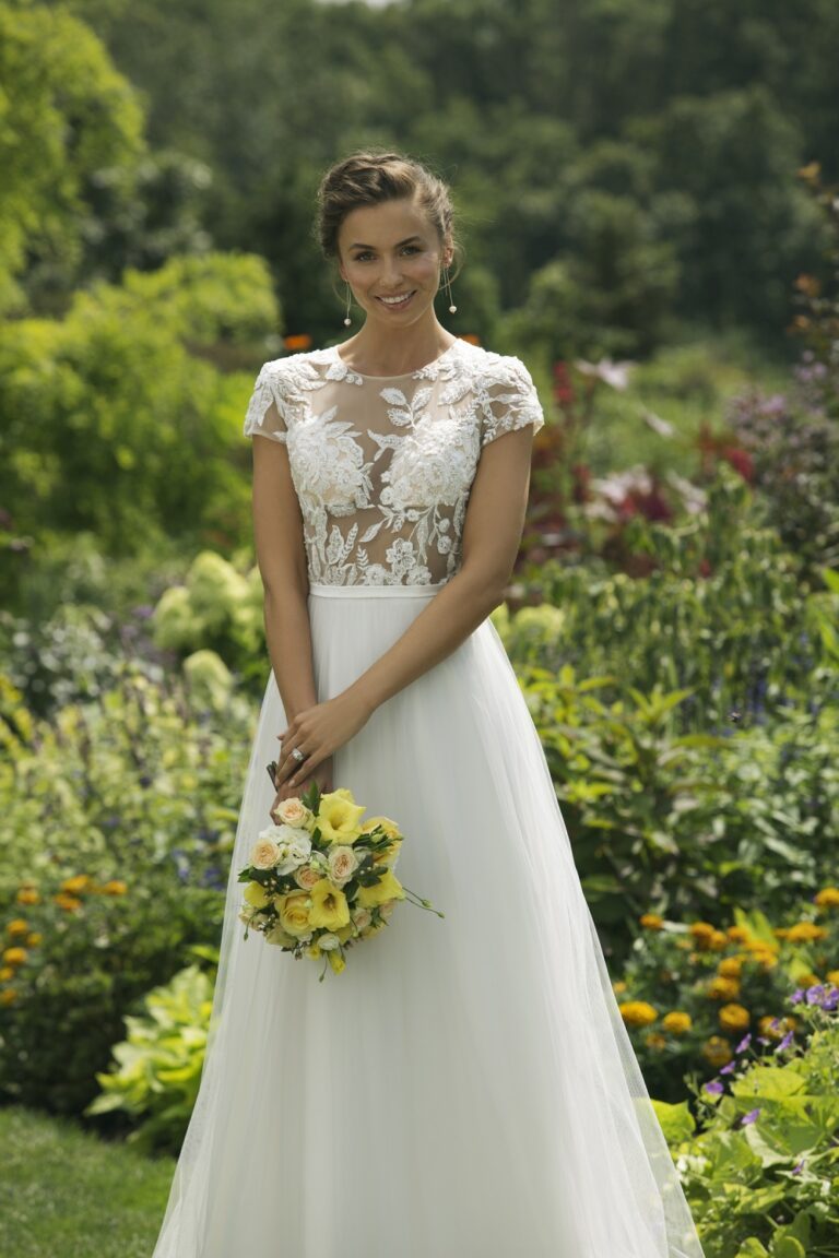 Νυφικό 11025 Slim A-Line Crew Neck Gown with Natural Waistline