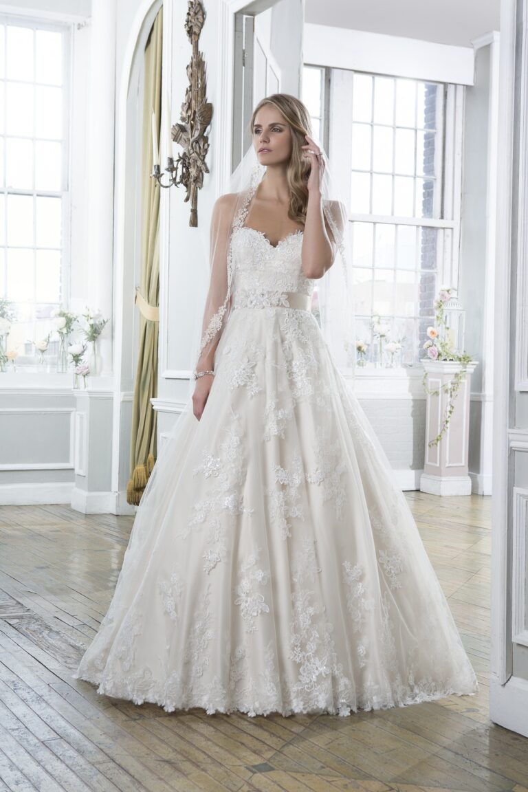 Embroidered Lace and Tulle Ball Gown with Sweetheart Neckline - εικόνα 3