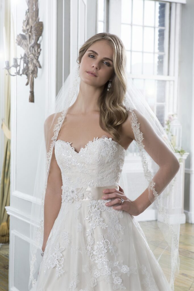 Embroidered Lace and Tulle Ball Gown with Sweetheart Neckline - εικόνα 1