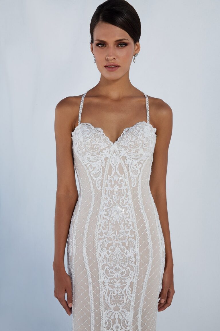 Νυφικό 88007 Fit and Flare Lace Gown with Beaded Back Detail
