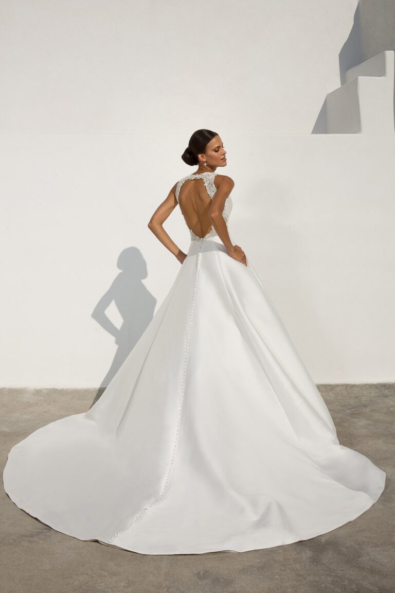 Mikado Ball Gown with Beaded Cut Out Back - εικόνα 6