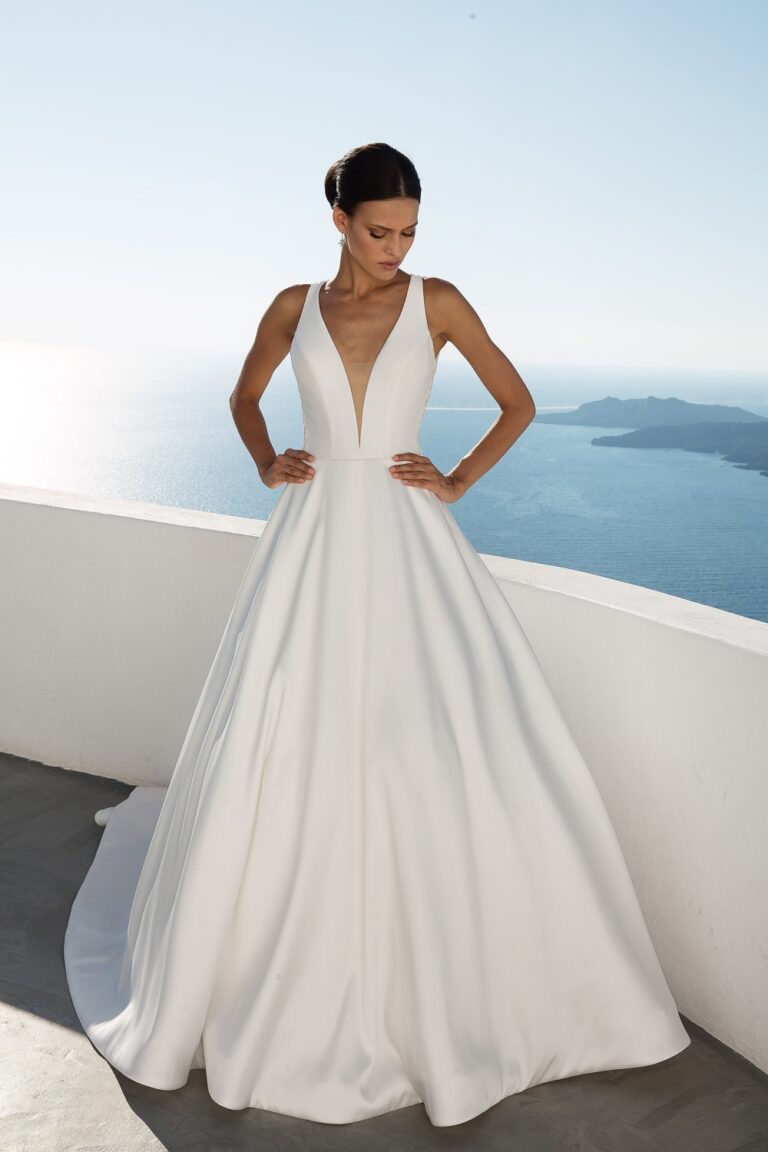Mikado Ball Gown with Beaded Cut Out Back - εικόνα 4