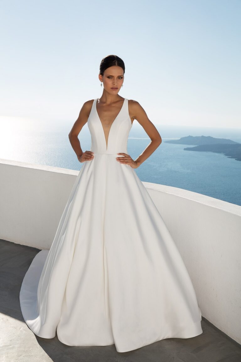 Mikado Ball Gown with Beaded Cut Out Back - εικόνα 3