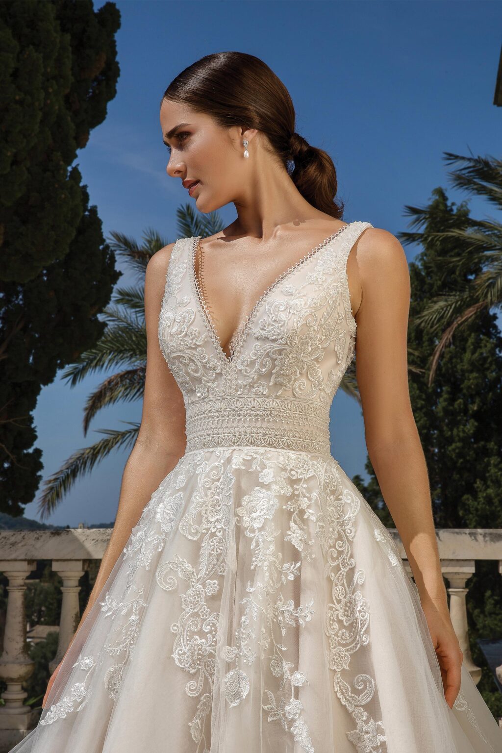 Venice Lace Covered Ball Gown - εικόνα 1