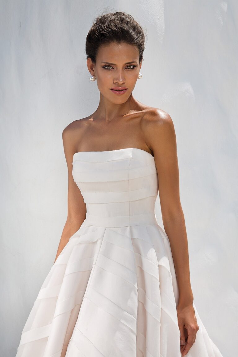 Νυφικό 8880 Geometric Organza Trim on Strapless Ball Gown