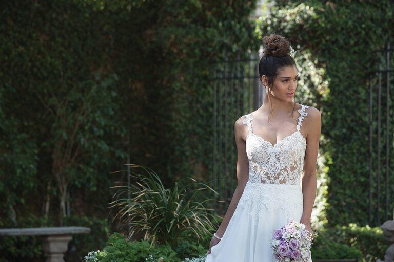 Illusion Bodice A-Line Gown with Delicate Chiffon Skirt - εικόνα 5