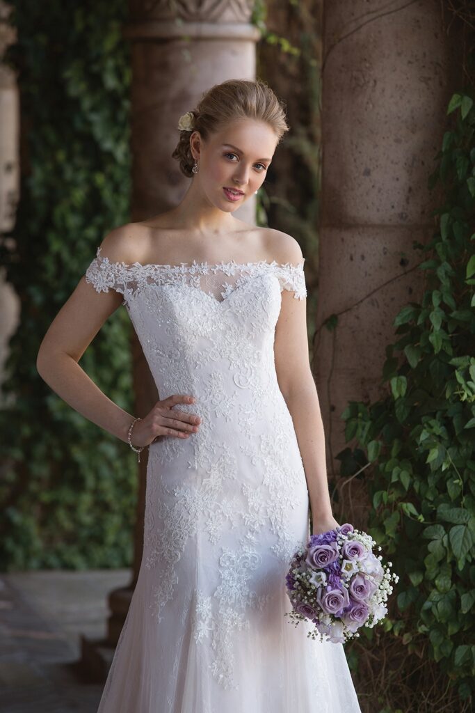 Illusion Lace Off the Shoulder Trumpet Gown - εικόνα 1