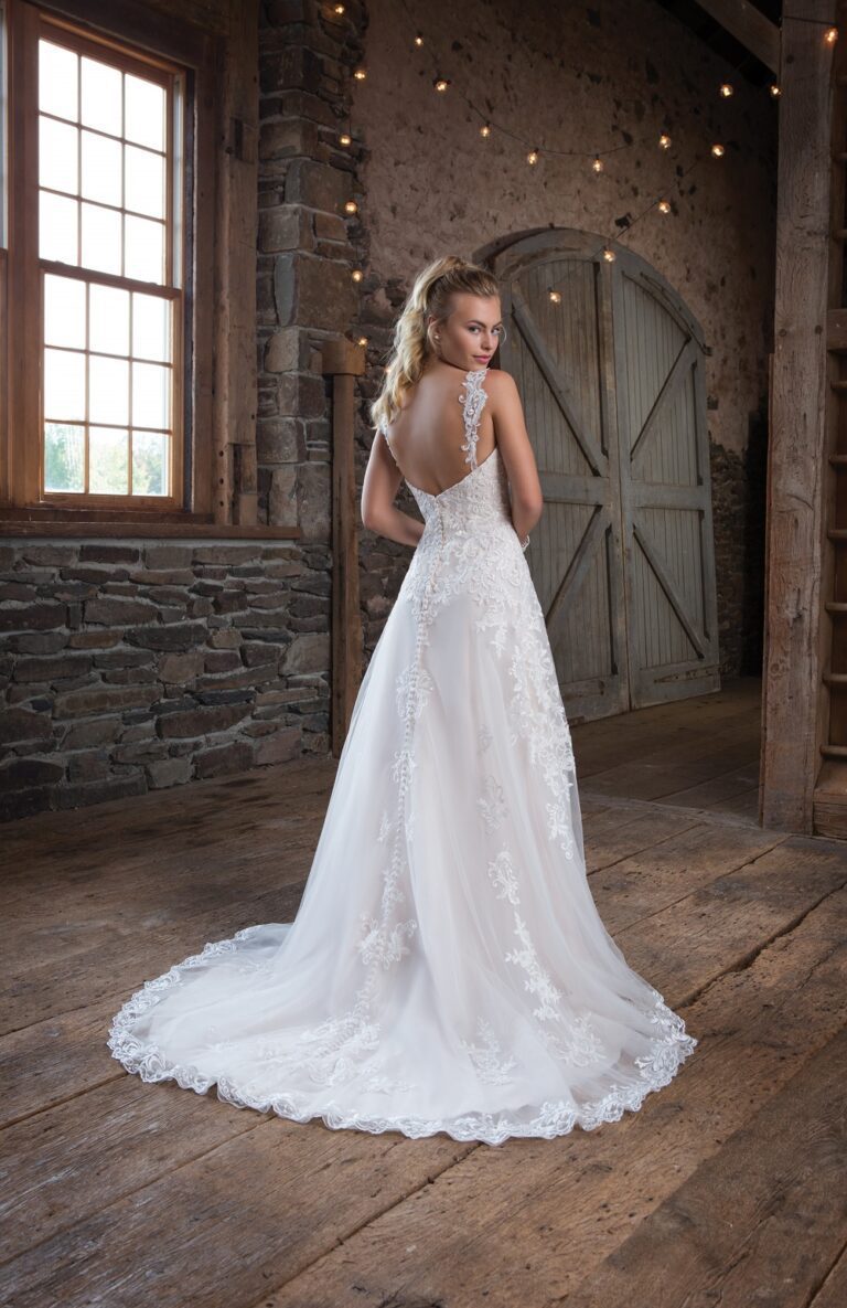 Sequined Lace A-Line Dress with Detachable Straps - εικόνα 3