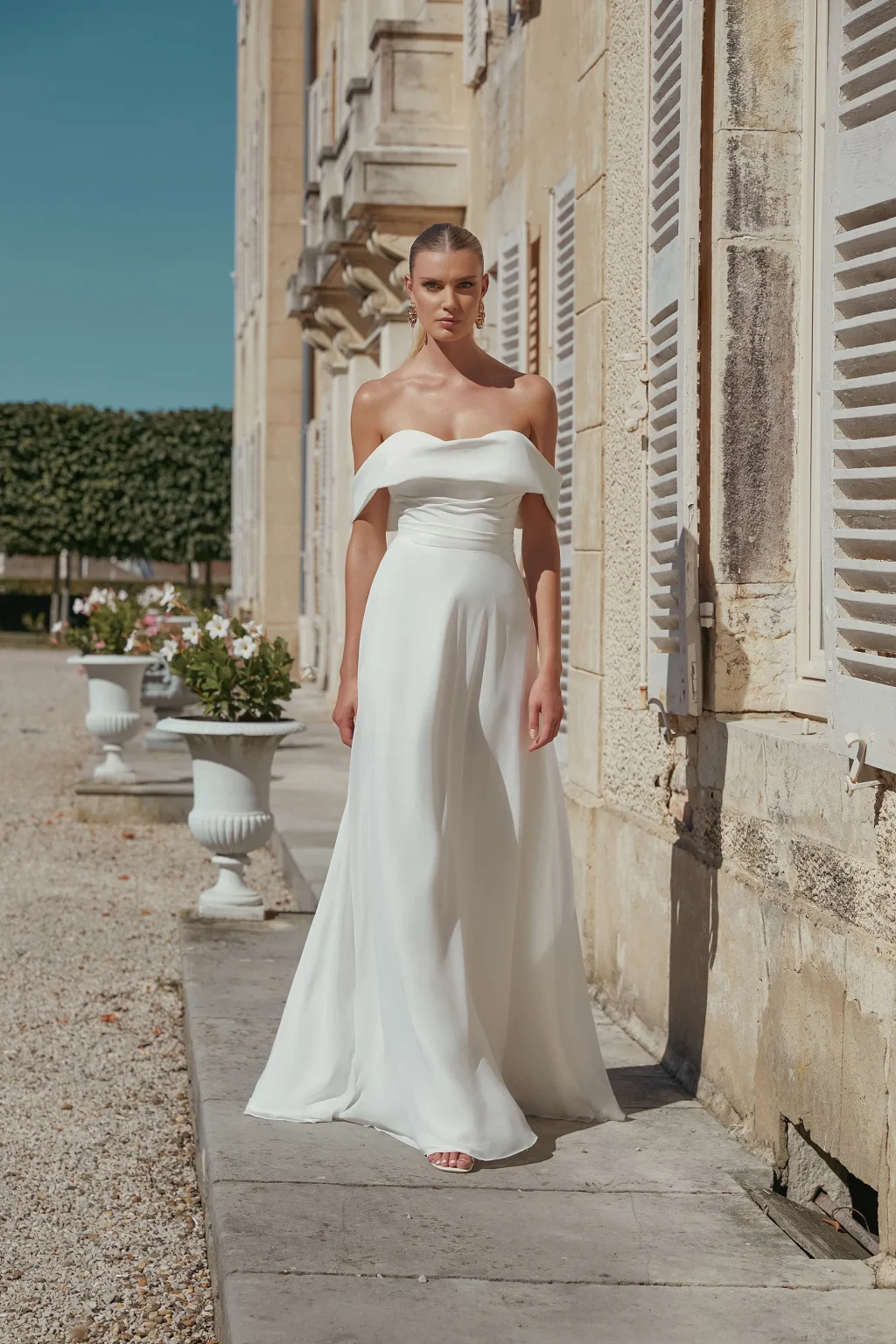 44454 - A-Line Bridal Gown with Cuffed Off-The-Shoulder Neckline - εικόνα 1