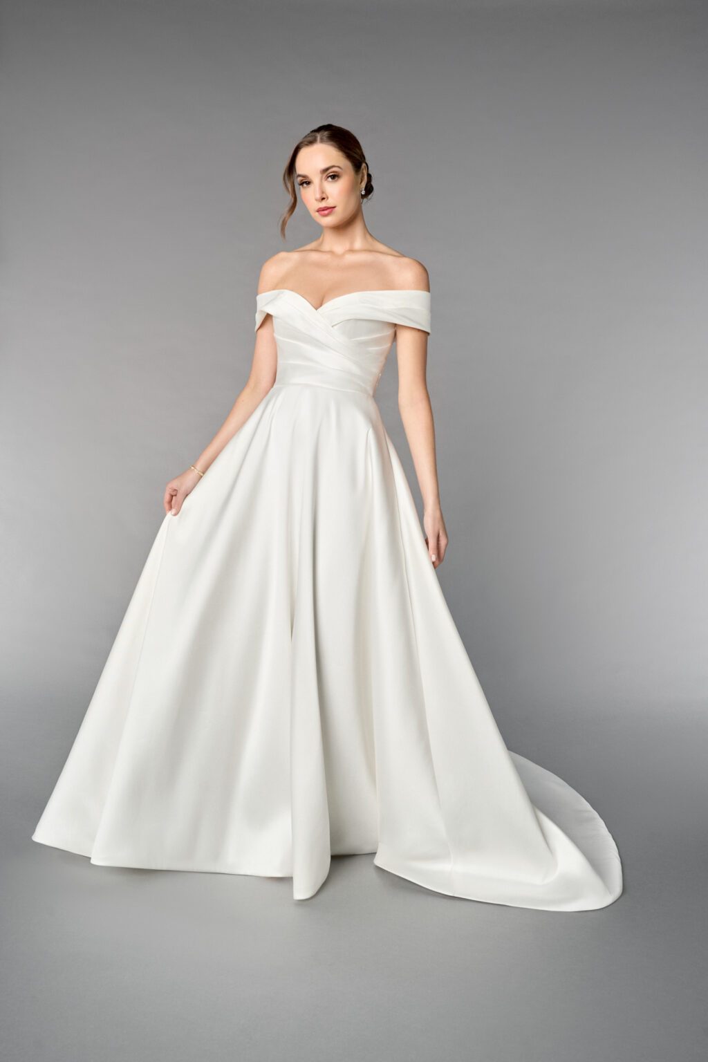 55252 – Mikado A-Line Off-Shoulder με Draped Μπούστο & Τσέπες - εικόνα 1