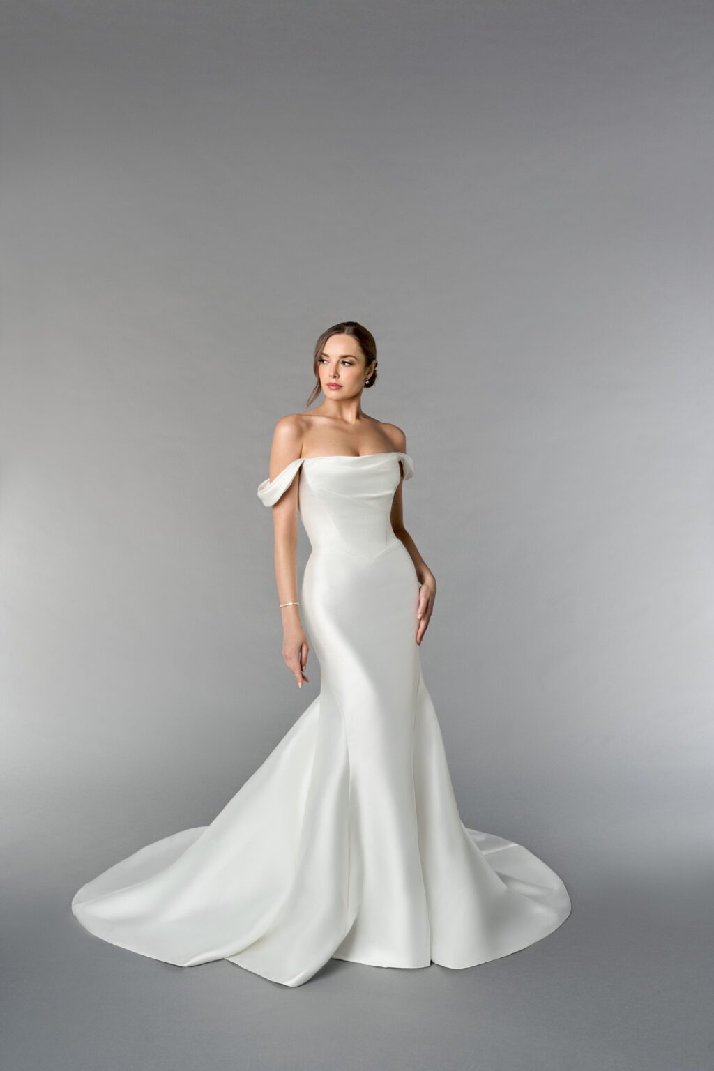 55259 – Mikado Fit & Flare Strapless με Ρουά Μπούστο & Δέσιμο Κορσέ - εικόνα 1