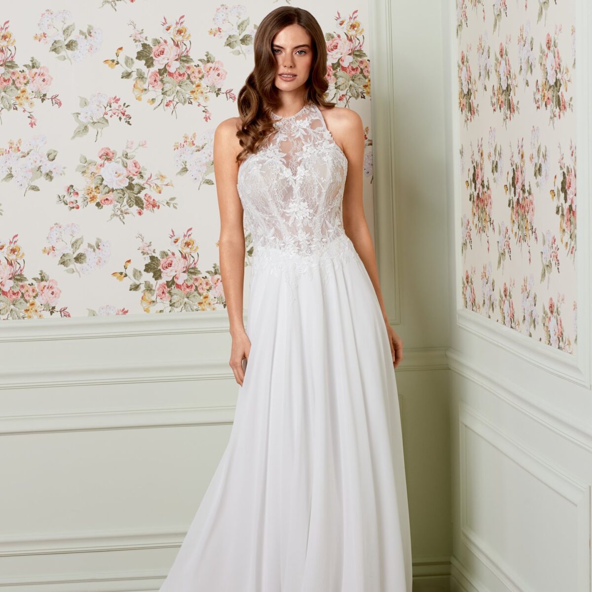 Νυφικό 11463 Hazel A-Line με Halter μπούστο - μπροστινή όψη