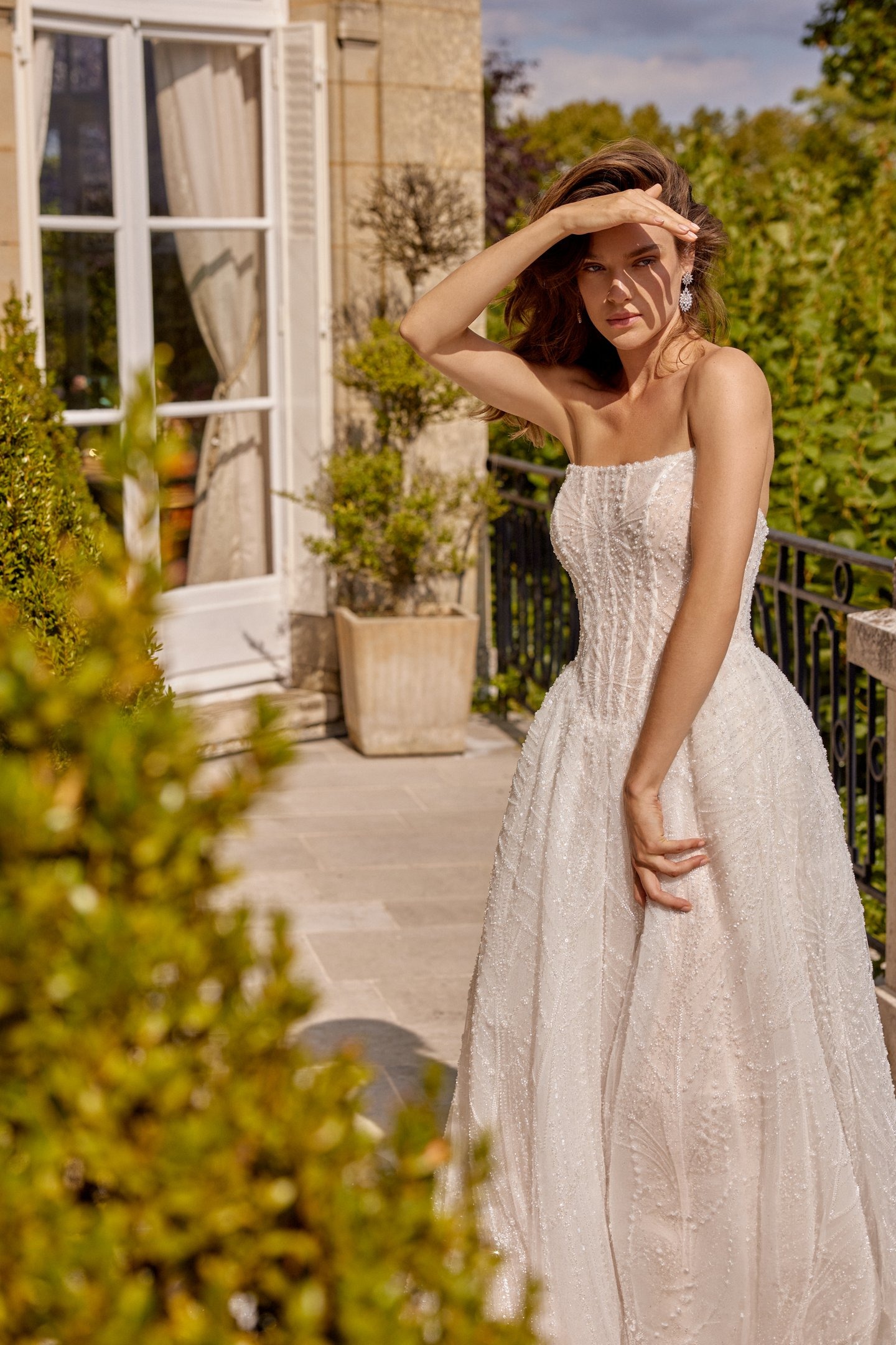 Majesty 88531 Justin Alexander - Square ντεκολτέ, Basque μέση και sparkle λεπτομέρειες