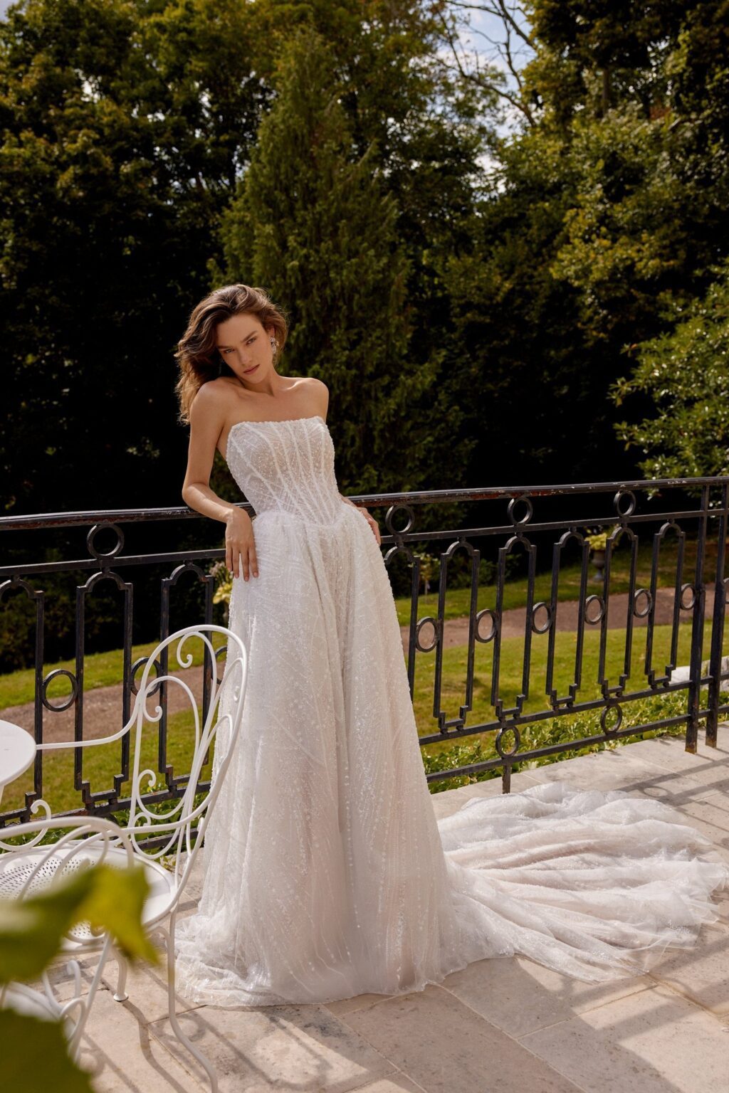 Majesty 88531 Justin Alexander Sparkle A-Line νυφικό - μπροστινή ολόσωμη όψη