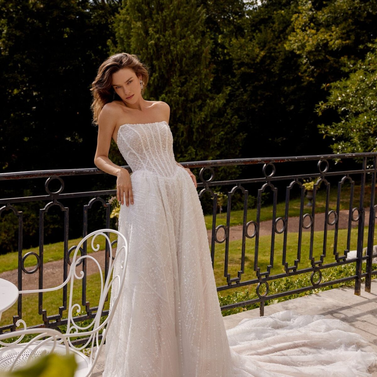 Majesty 88531 Justin Alexander Sparkle A-Line νυφικό - μπροστινή ολόσωμη όψη