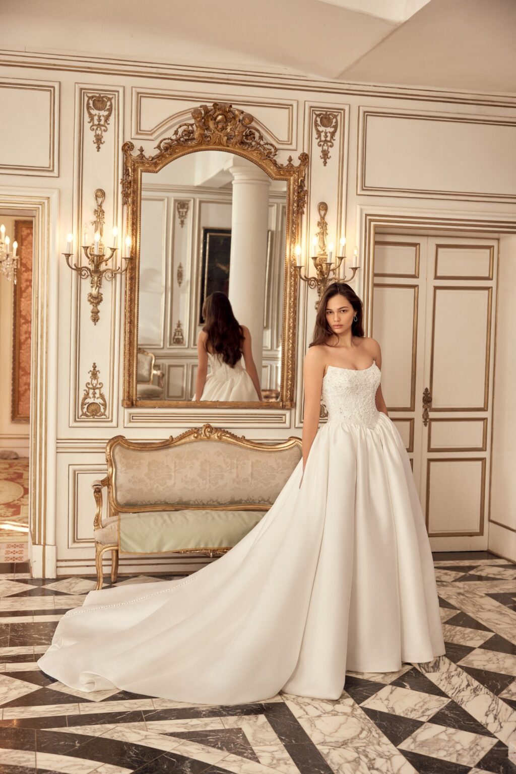 Nikita 88562 Justin Alexander Ball Gown με αποσπώμενα lace μανίκια - μπροστινή ολόσωμη όψη